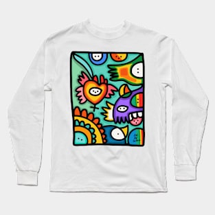 Colorful Cool Graffiti Creatures Long Sleeve T-Shirt